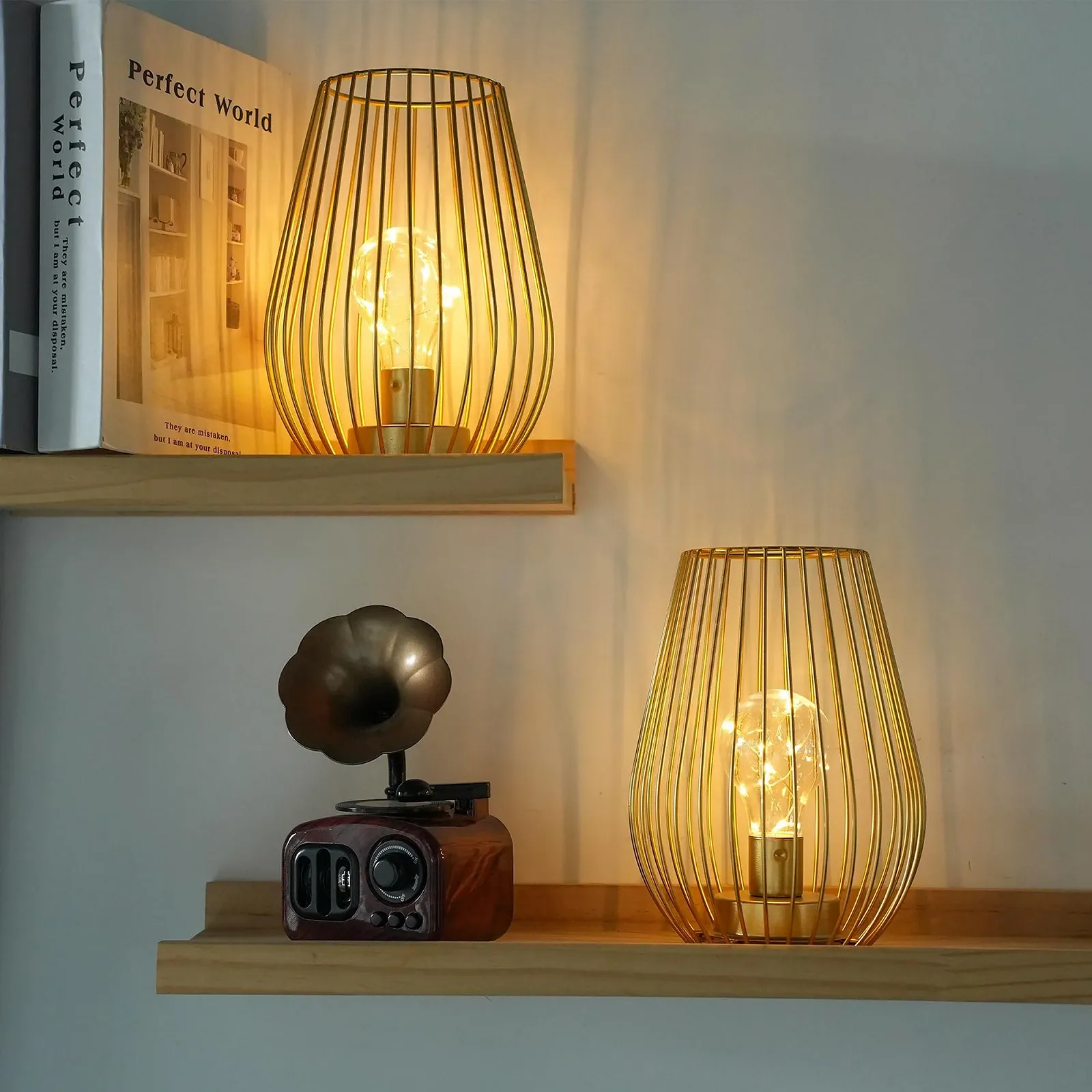 Настільна лампа TRIROCKS 20 см комплект із 2 шт. золота, фото №2