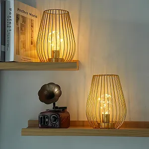 Настільна лампа TRIROCKS 20 см комплект із 2 шт. золота synthetic.ua - Фото 1