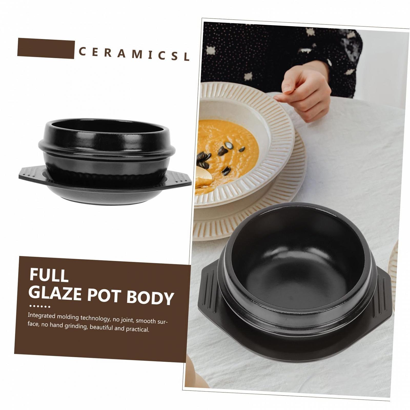 Керамический горшок NOLITOY с подносом и ложкой для супа и тушения универсальный, фото №7