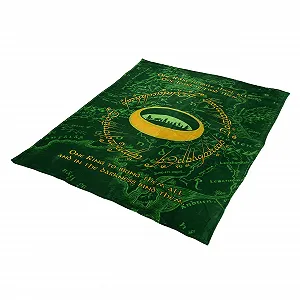 Флисовое одеяло Elbenwald The Lord of the Rings XXL 180 x 220 см Зеленый - Фото 1