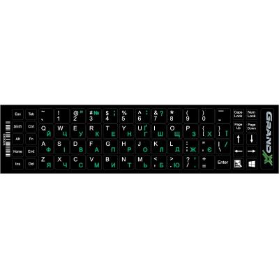 Натискання на клавіатуру Grand-X 68 Key UA Green Latin White GXDGUA, фото №1