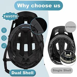 Шолом Favoto MTB з козирком, легкий, технологія Double Inmould, для чоловіків та жінок synthetic.ua - Фото 1