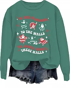 Свитшот Танцующий Санта Забавный рождественский свитшот Танцующая Санта Рубашка с длинными рукавами Рождественские свитшоты Санта - Фото 1