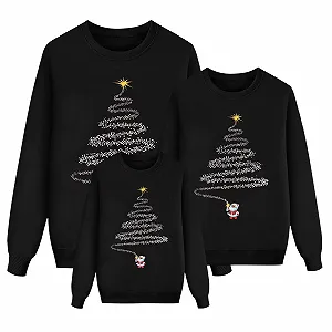 Різдвяні світшоти для пар Reindeer Fun Casual Merry Christmas Loose Fit - Фото 1