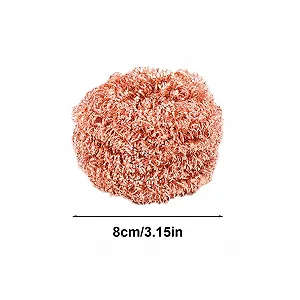 Щітка для миття посуду Copper Wire Мідний скребок 8 см synthetic.ua - Фото 1