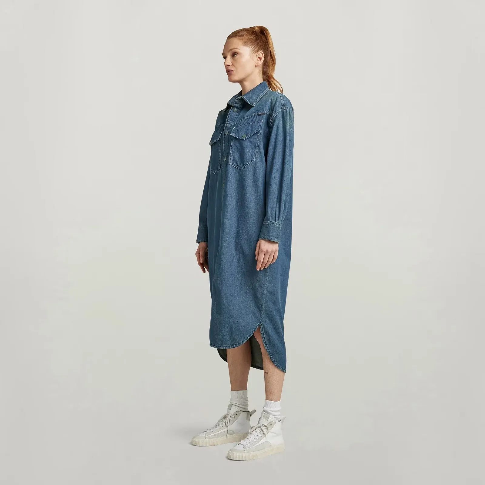 Женское платье G-Star RAW Long Western Shirt Dress Evergreen - M, фото №2