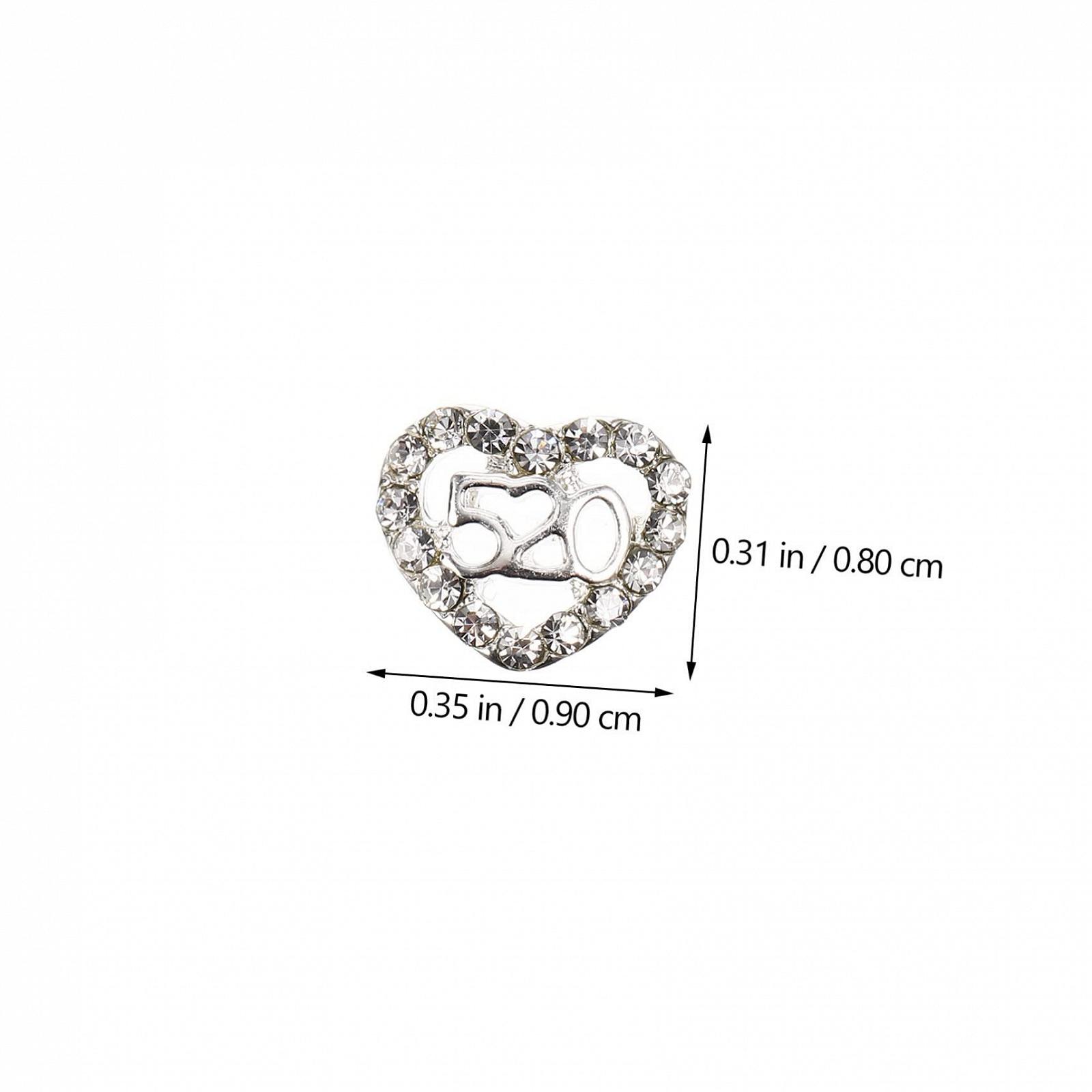 Украшения для ногтей в форме сердца FRCOLOR 120 шт. Блестящие стразы для маникюра на День Святого Валентина для нейл-арта и творческих поделок, фото №5