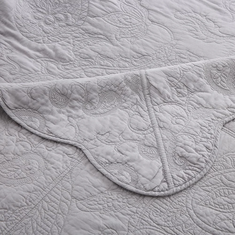 Покривало Бавовняне ENASAL Сірий, 220 x 240 см, Накидка на двоспальне ліжко, фото №6