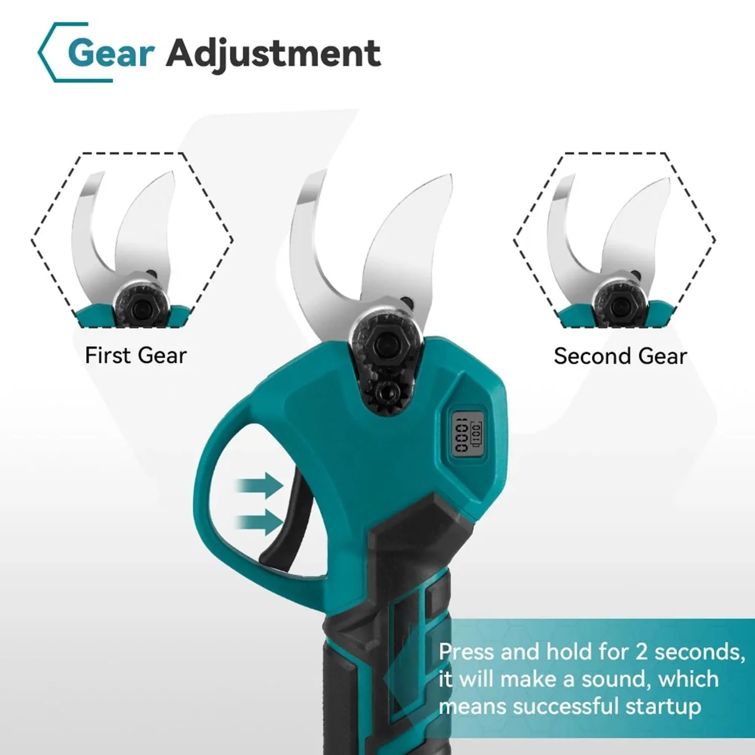 Секатор акумуляторний Geevorks 21V 30 мм (2 акумулятори), фото №3