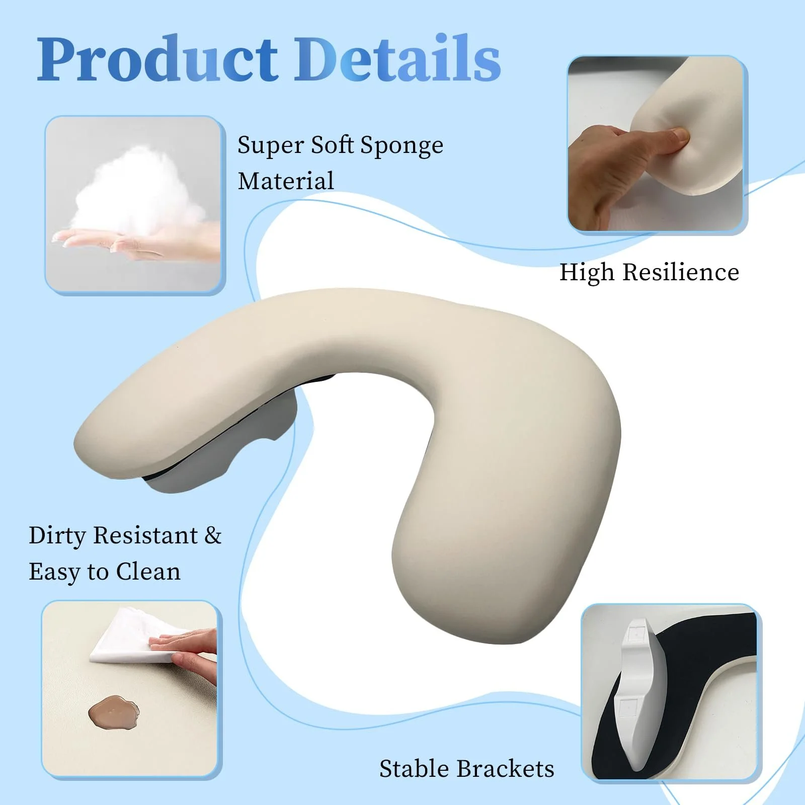 Підставка для рук U-подібна Манікюрний валик для рук знімними тримачами, фото №3 Підставка для рук U-подібна Манікюрний валик для рук знімними тримачами, фото №3