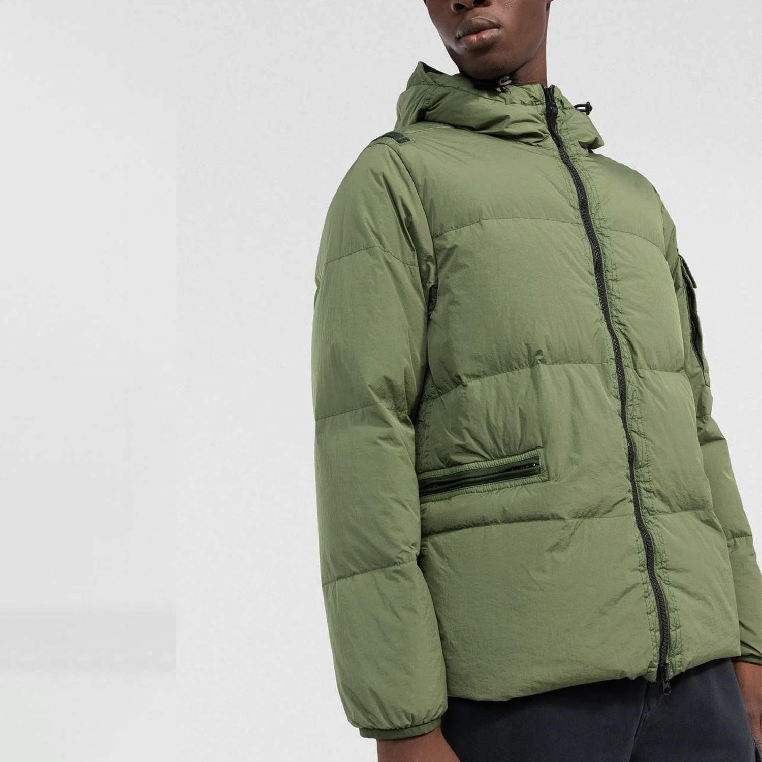 Пуховик STONE ISLAND CRINKLE REPS DOWN JACKET GREEN XXL, фото №2