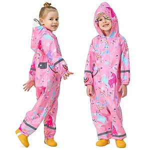 Дощовик Дитячий для Дівчаток Domueay, Водонепроникний, Дихаючий, з Капюшоном synthetic.ua - Фото 1