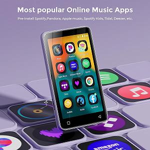 MP3-плеер Innioasis 80 GB с Bluetooth и WiFi, со Spotify, Spotify Kids, Pandora, Audible, 4.0-дюймовый сенсорный экран Фиолетовый synthetic.ua - Фото 1
