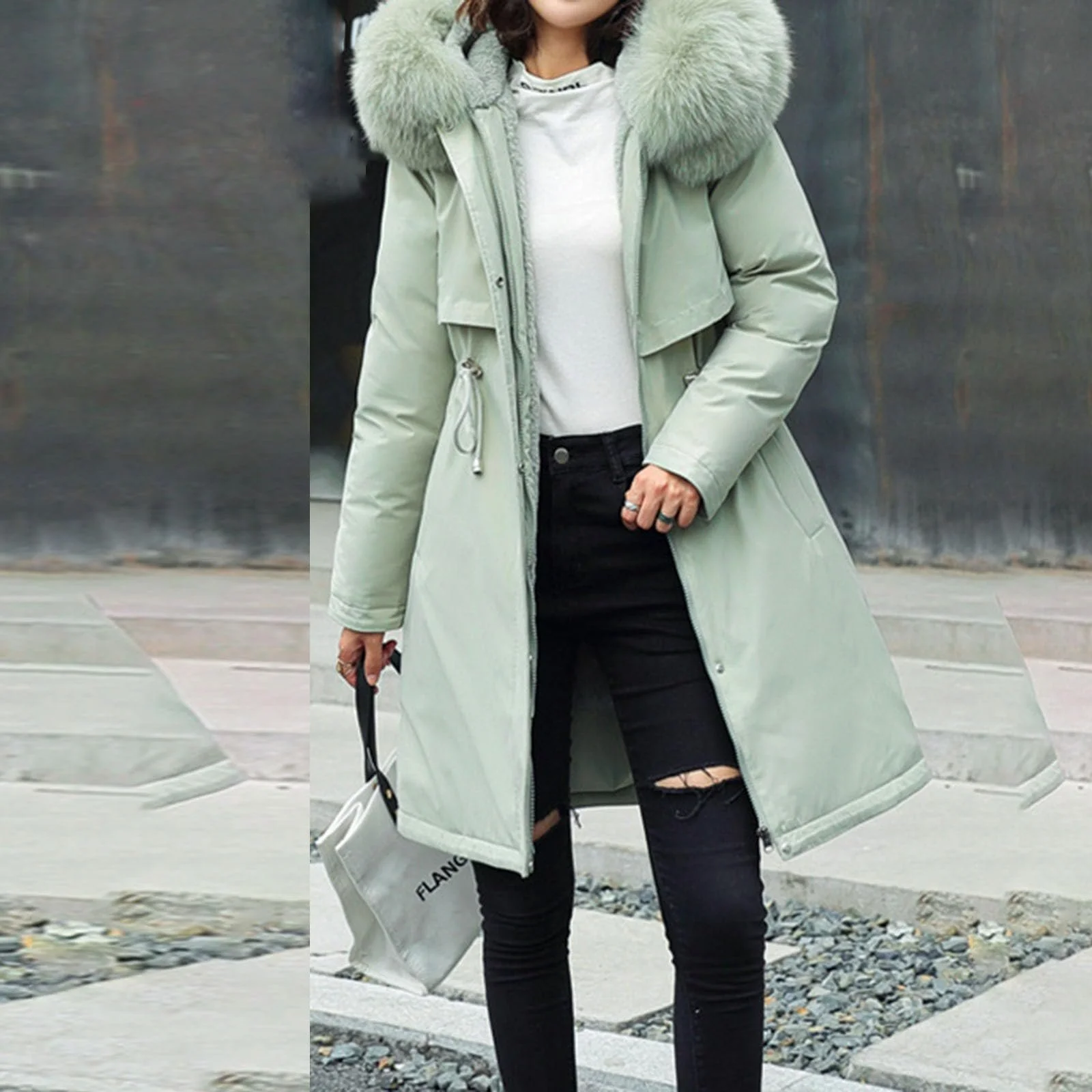 Женская зимняя куртка FNKDOR Длинная теплая, фото №2