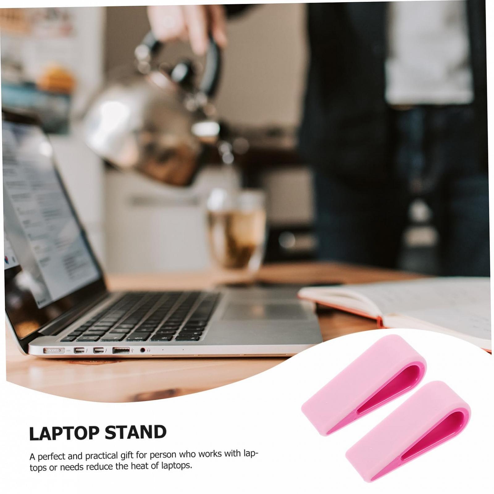 Регулируемая по высоте подставка для ноутбука Rosy, держатель для ноутбука с охлаждением, нескользящая и стабильная для эргономичного рабочего стола или кровати, 2 шт. в упаковке, фото №2