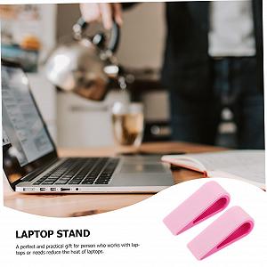 Регулируемая по высоте подставка для ноутбука Rosy, держатель для ноутбука с охлаждением, нескользящая и стабильная для эргономичного рабочего стола или кровати, 2 шт. в упаковке synthetic.ua - Фото 1