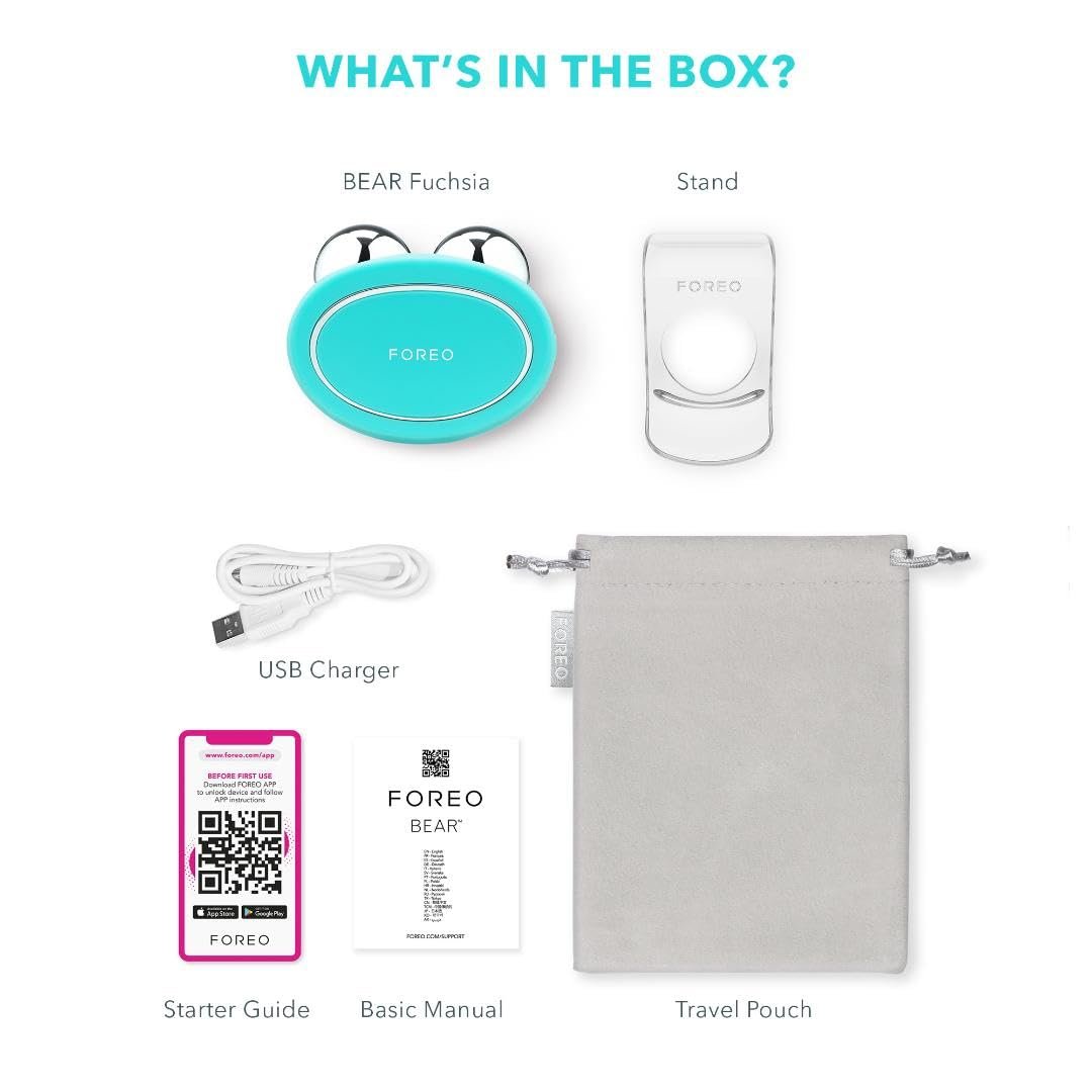 Прибор для микротоковой подтяжки лица FOREO Bear - Тренажер для лица и челюсти - Неинвазивный лифтинг - Антивозрастной - Безопасный и безболезненный - Мятный, фото №6