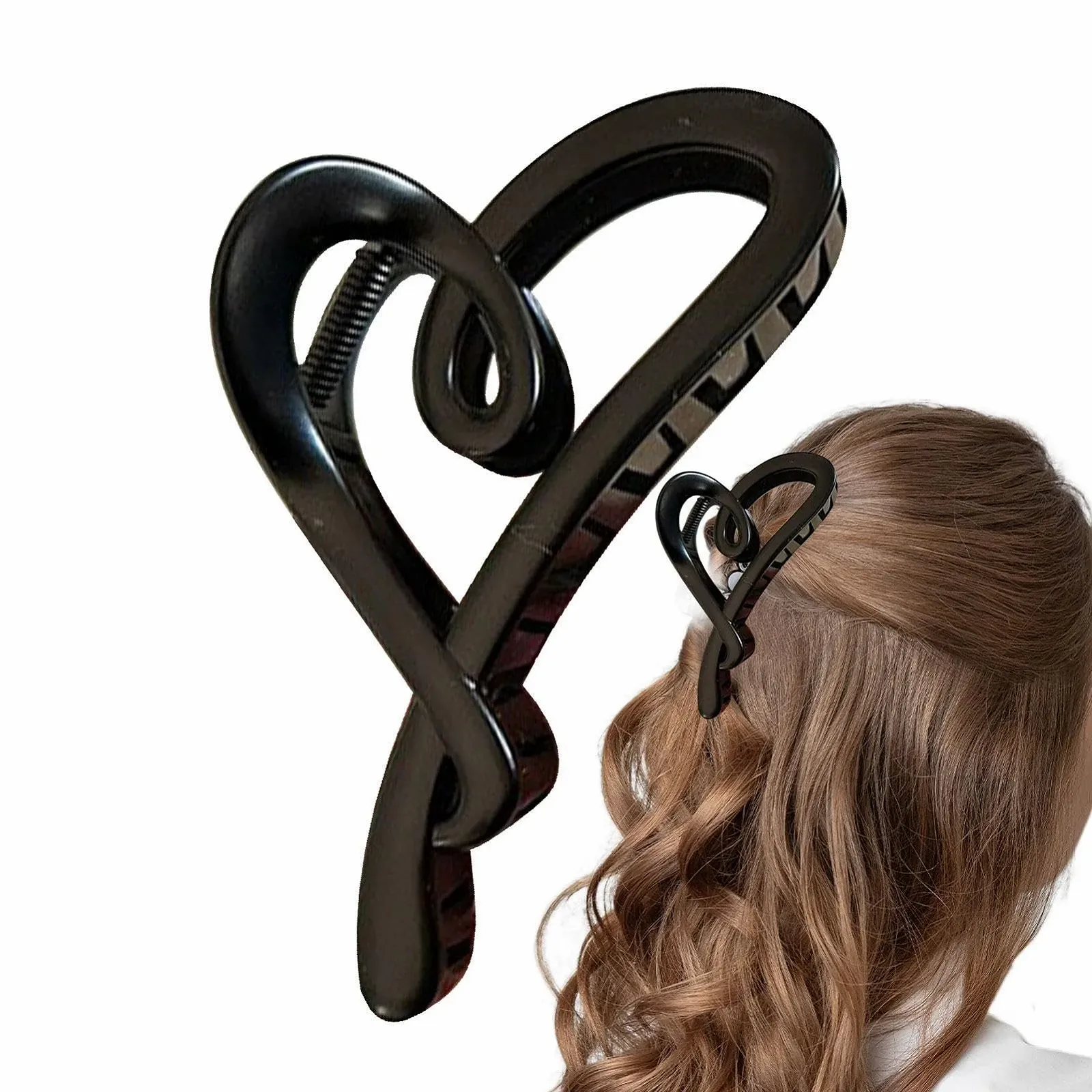 Заколка для волос в форме сердца с коготками Elegant of Love с прочным удержанием, матовая, фото №6