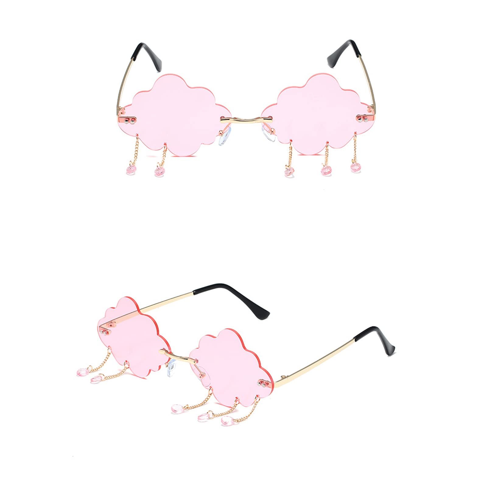 Сонцезахисні Окуляри CTForest Cloud, нерегулярні, безободкові, сині, рожеві, 2 шт, фото №3