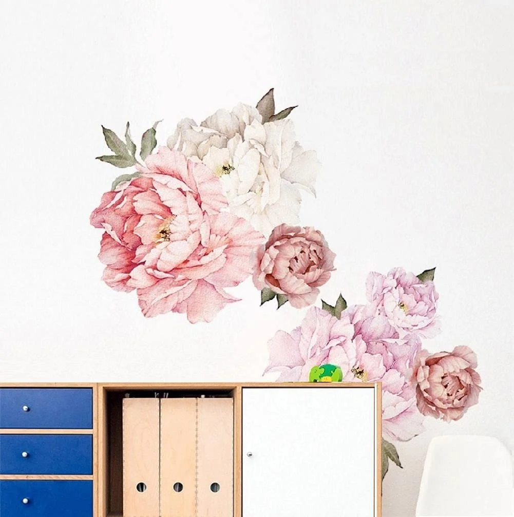 Наклейка на стіну WandSticker4U Півонії Квіти XXL самоклеюча Набір 6 шт. Рожевий/Білий, фото №8 Наклейка на стіну WandSticker4U Півонії Квіти XXL самоклеюча Набір 6 шт. Рожевий/Білий, фото №8