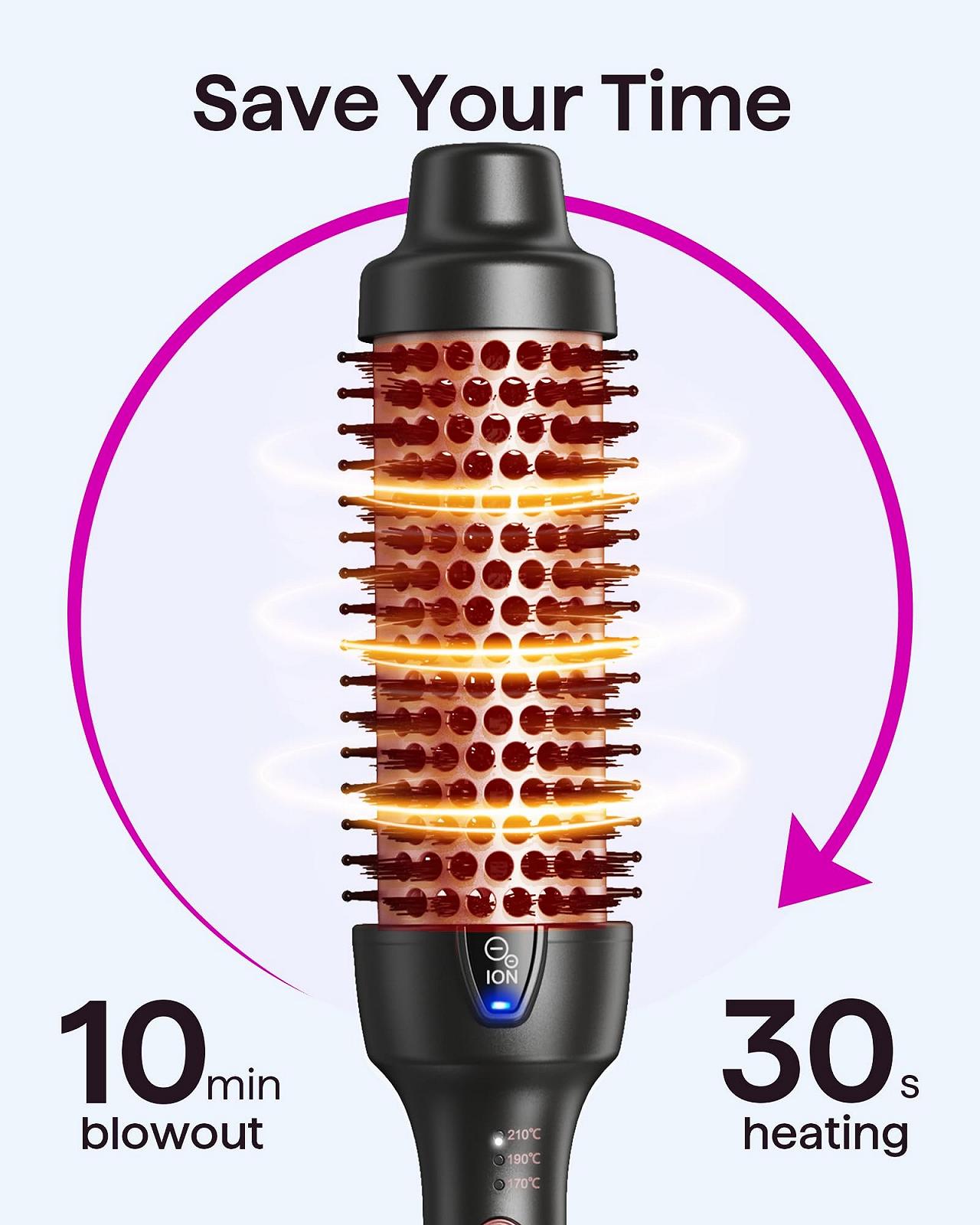 Термощітка Wavytalk 38 мм іонна 170-210°C, фото №3 Термощітка Wavytalk 38 мм іонна 170-210°C, фото №3