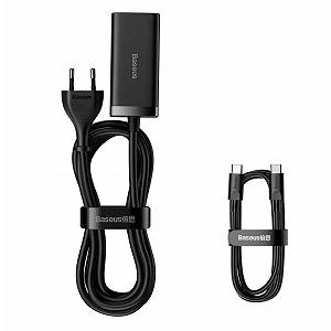 Мережевий зарядний пристрій Baseus GaN3 Pro Desktop Powerstrip AC+2U+2C 100W EU Black With Mini White Cable Type-C to 100W(20V/5A) 1m synthetic.ua - Фото 1