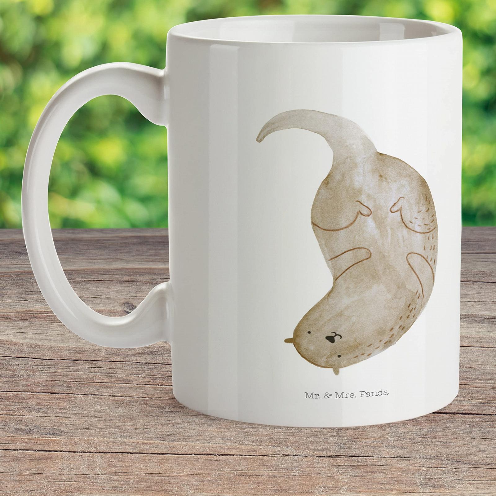 Детская кружка Mr. & Mrs. Panda Выдра вверх ногами, пластиковая, фото №2