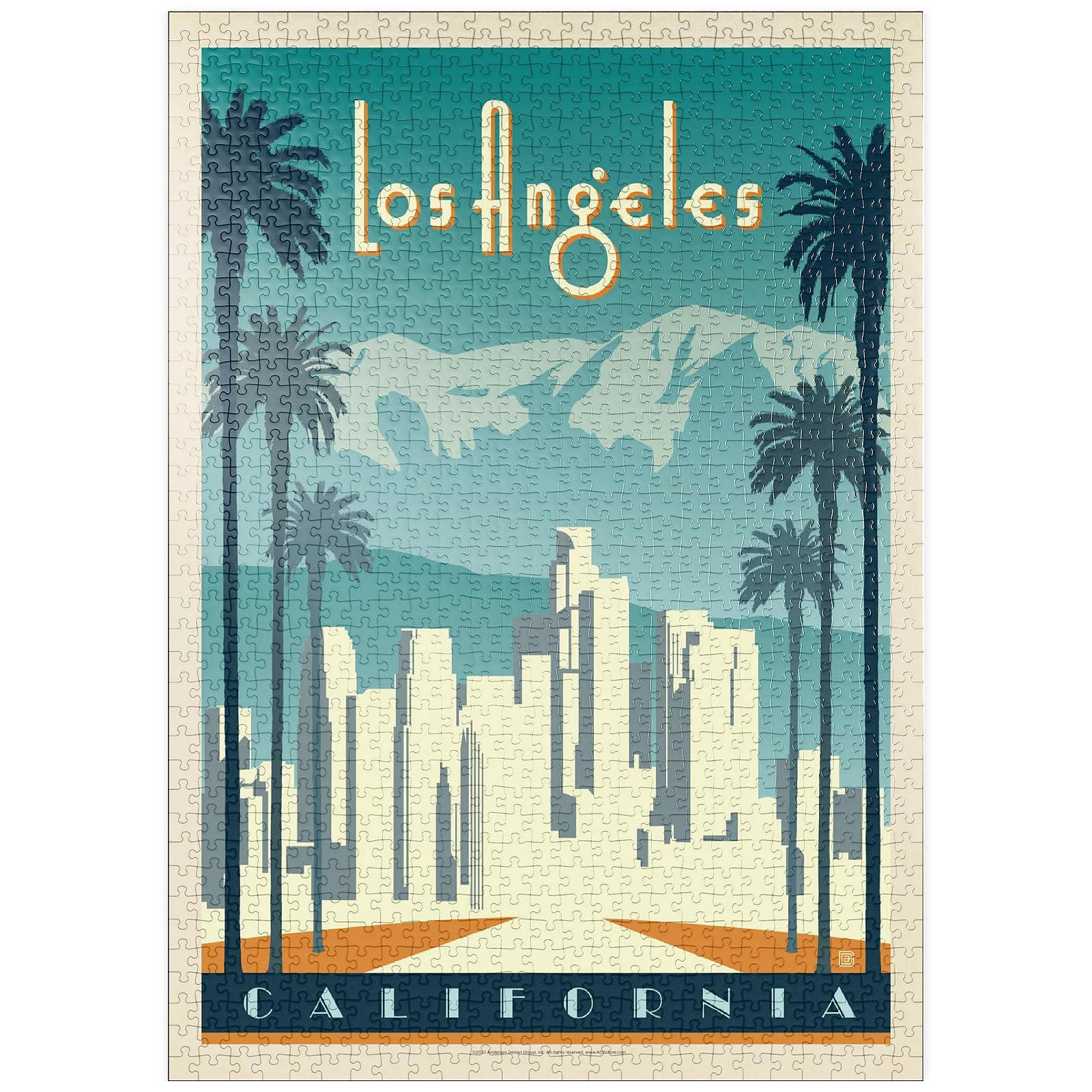 Пазл MyPuzzle Los Angeles Skyline Vintage Poster 1000 элементов, фото №1