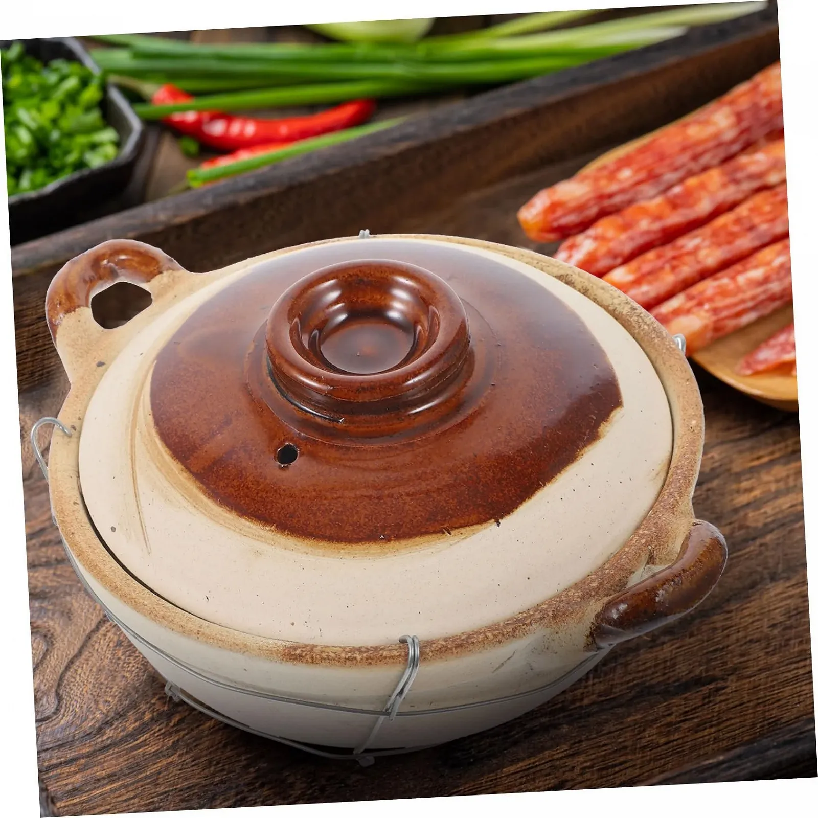 Кастрюля из глины с ручкой 0,5 л, фото №8