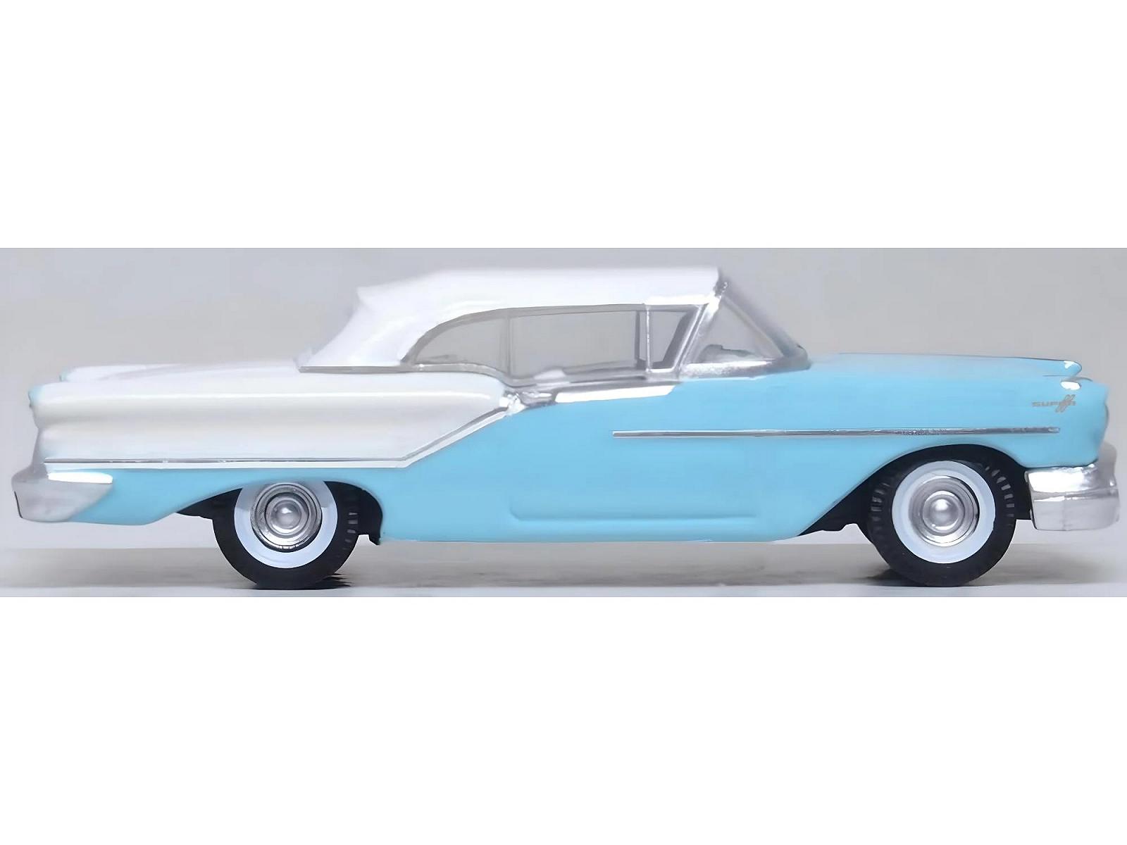 Модель автомобіля Oxford Diecast 1957 88 Convertible Banff Blue та Alcan White з білим (Масштаб 1/87) 87OC57002, фото №2