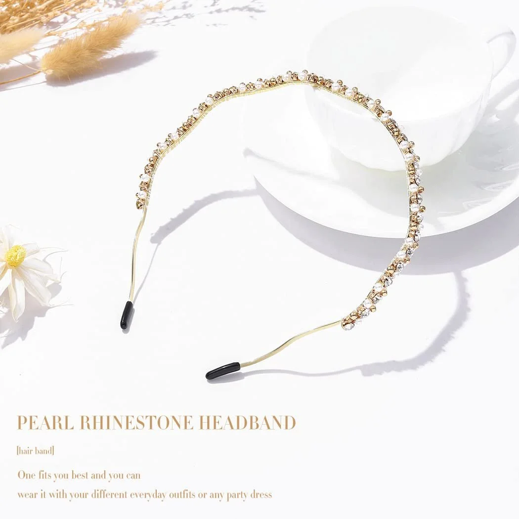 Обруч для волосся Zoestar Перли Золотистий, фото №7 Обруч для волосся Zoestar Перли Золотистий, фото №7