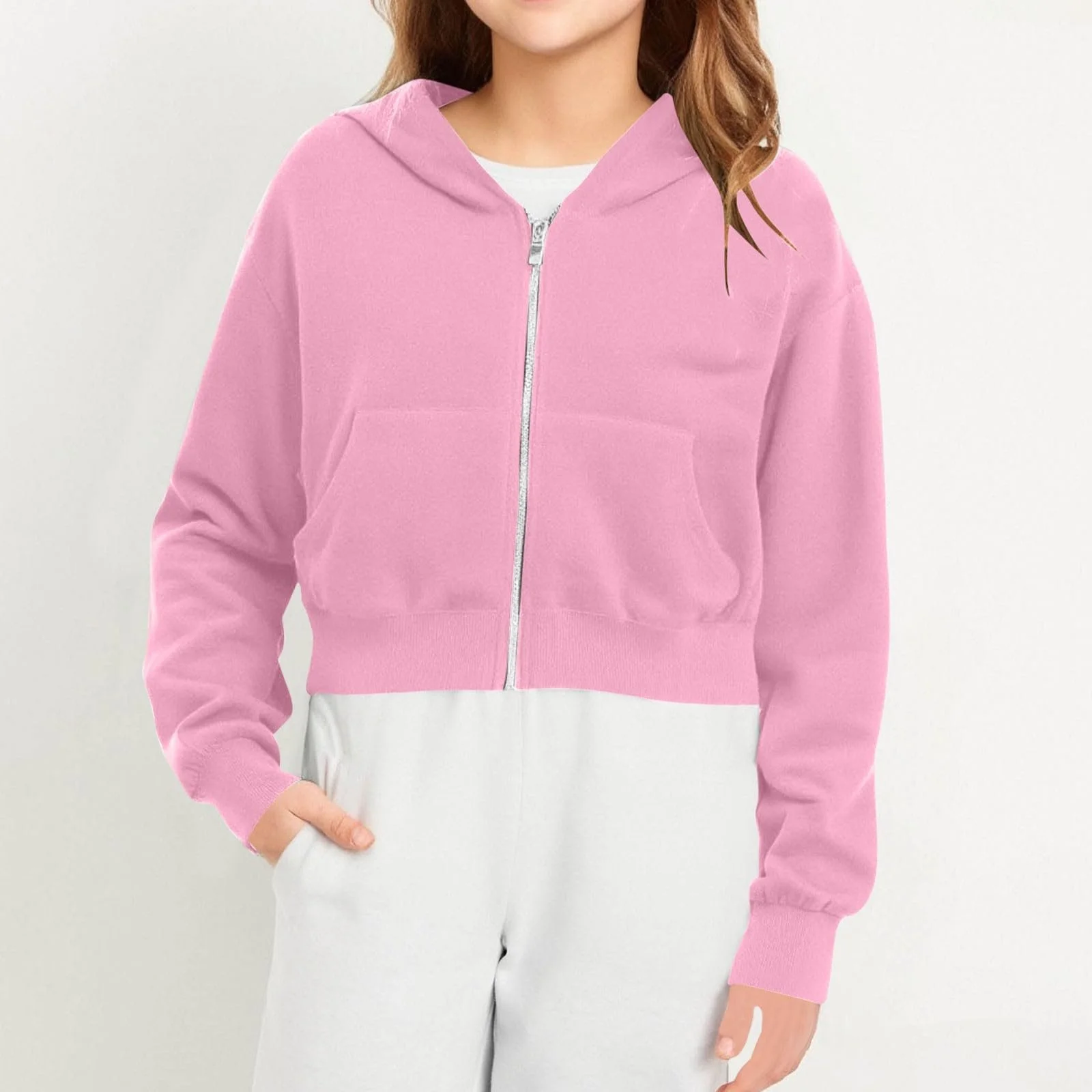 Джемпер Generisch Свитшот для девочек Детский топ Повседневный Рождественский джемпер Модный свитшот с длинными рукавами на молнии для девочек со шнурком для активного отдыха, фото №3