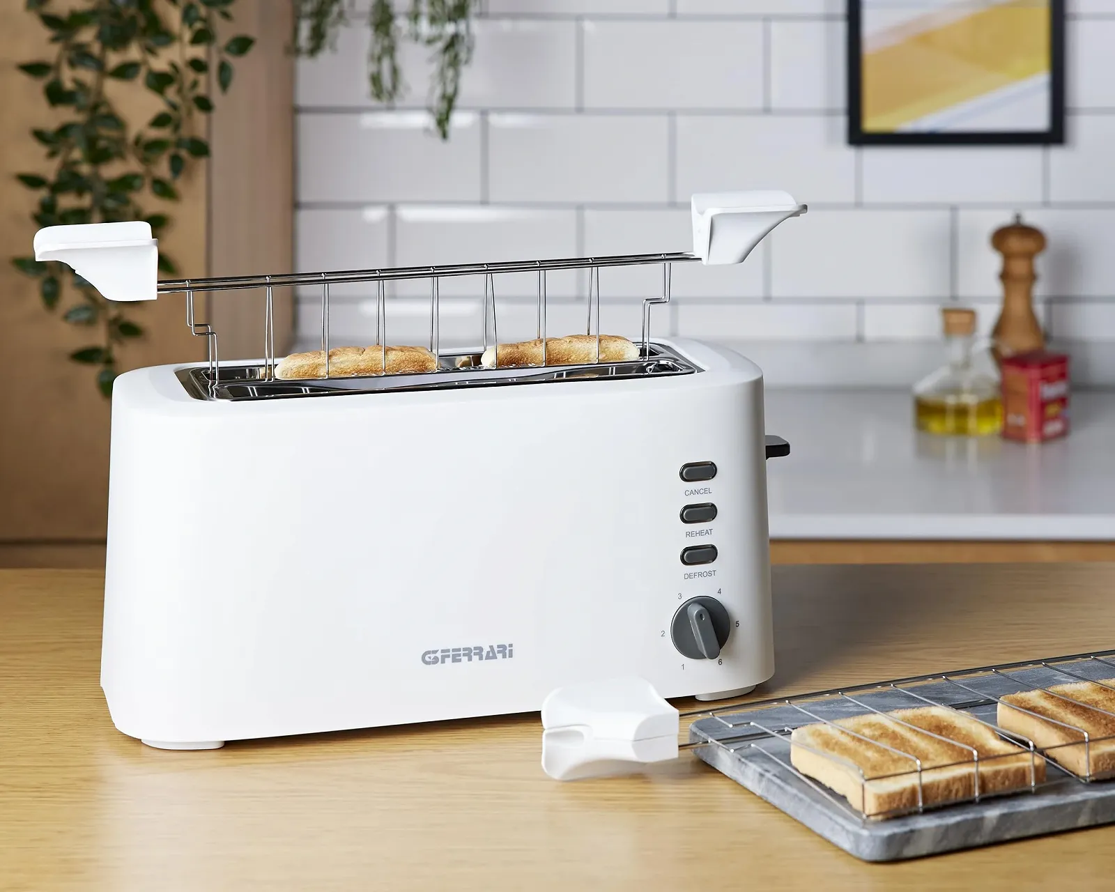 Тостер G3 Ferrari Essential Toast Large Slices G10142 1500 Вт на 4 тости Білий, фото №6