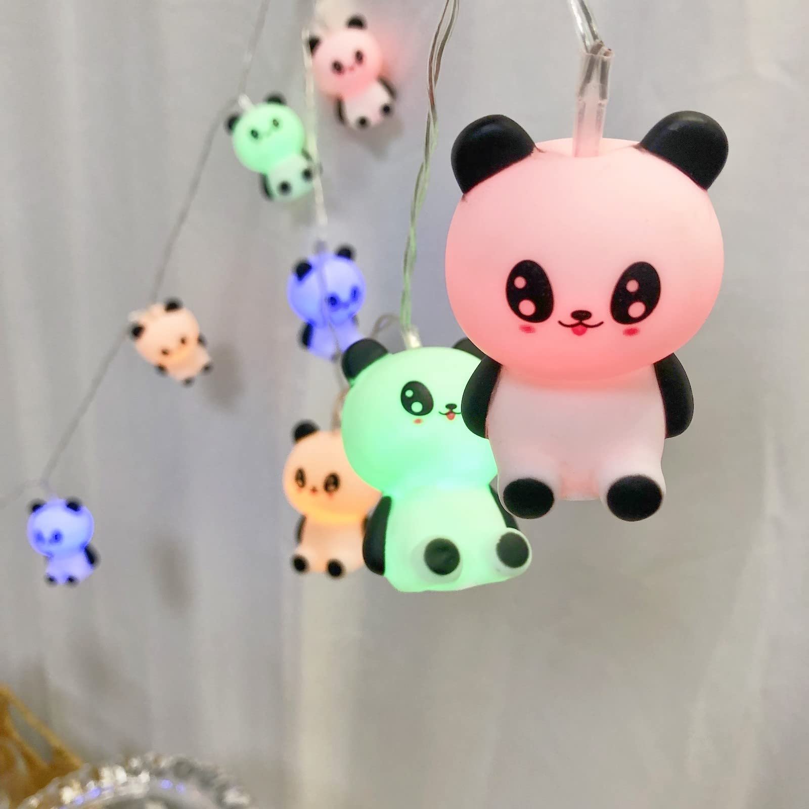 Гирлянда Riaxuebiy Фея, 10 LED, 1,65 м, Панда, разноцветный, фото №7
