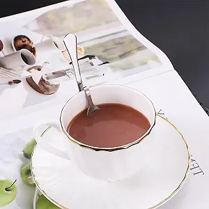 Подвесные ложки для кофе, 7 шт, из нержавеющей стали, с длинной ручкой и изогнутыми ручками для сиропа, йогурта synthetic.ua - Фото 1