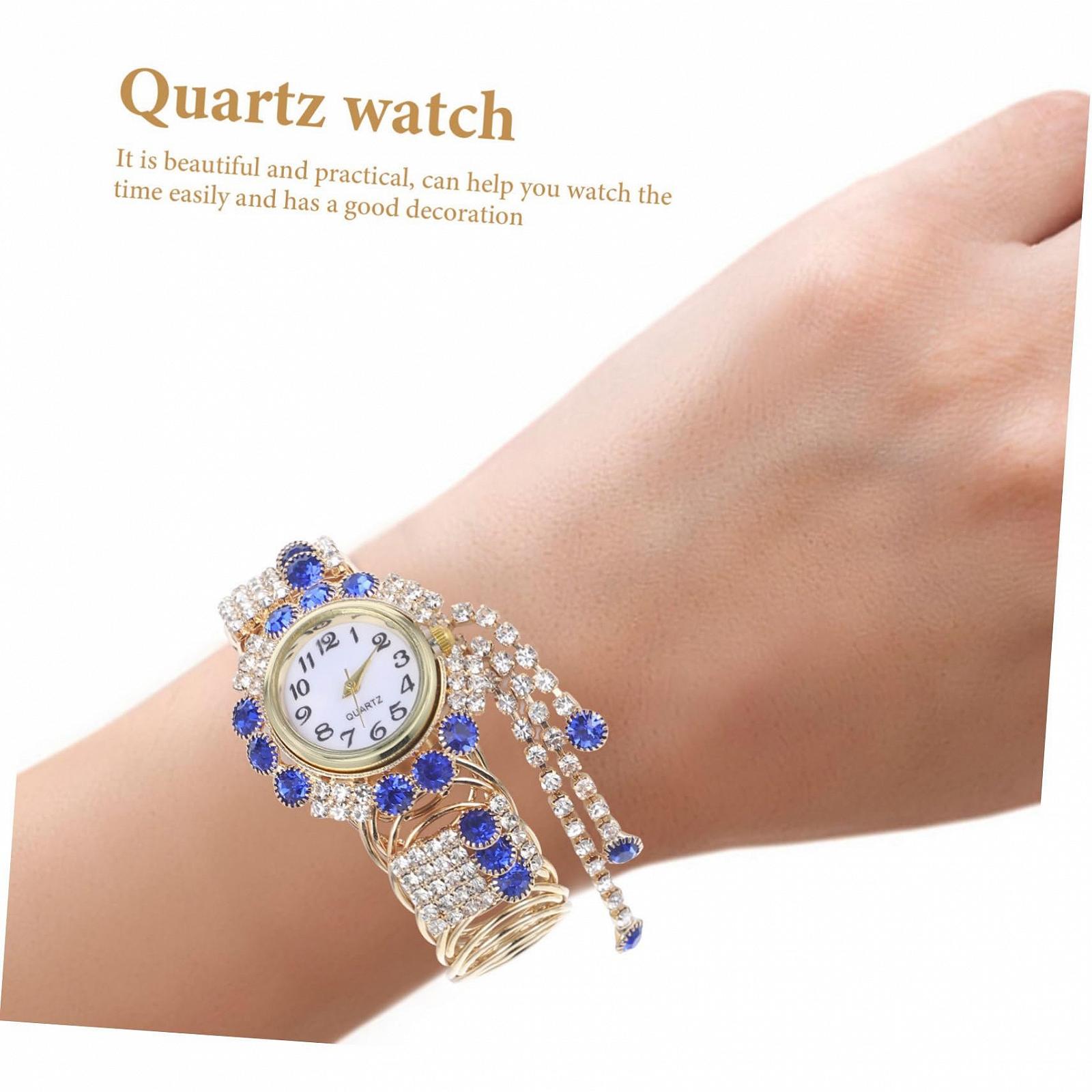 Годинник кварцовий PartyKindom Жіночий Вінтажний Браслет Синій, фото №3