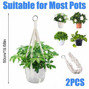 Підвісні кошики Тримачі для рослин макраме 2 шт. 50 см synthetic.ua - Фото 1
