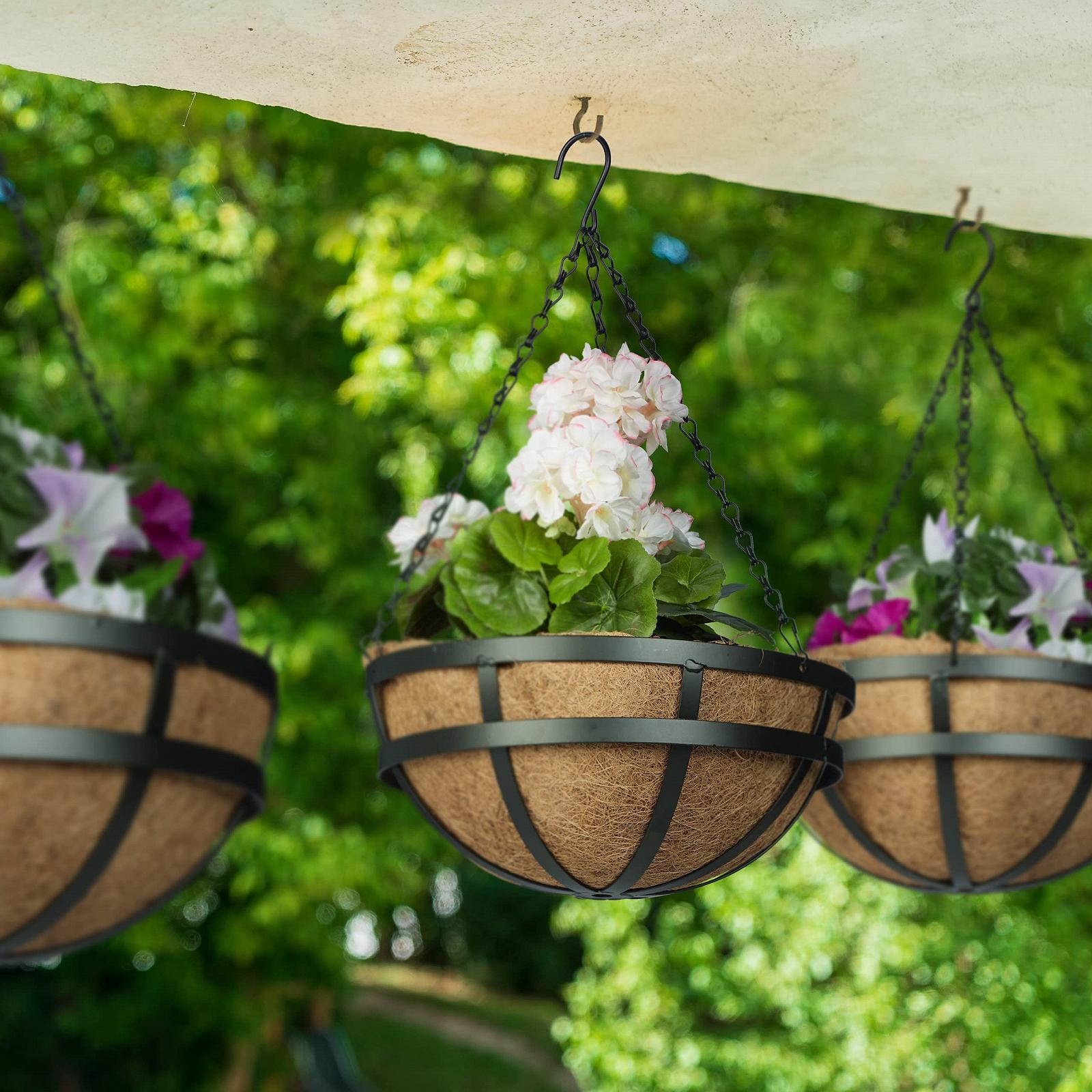 Підвісні кошики Relaxdays набір із 3 штук кокосове волокно 50 x 31 см Brown / Black, фото №2