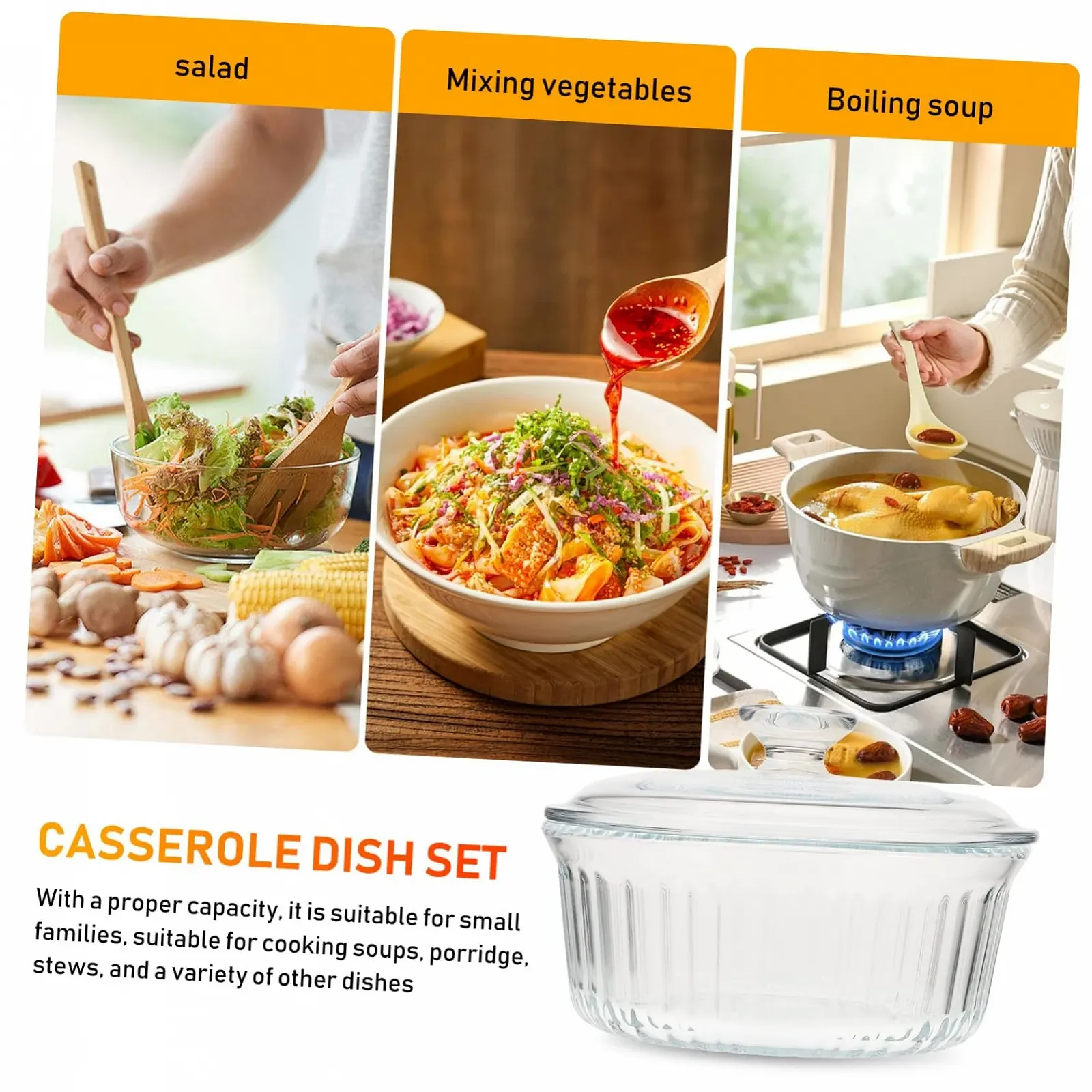 Форма SOLUSTRE Боросилікатне скло З кришкою Кругла Прозора, фото №7