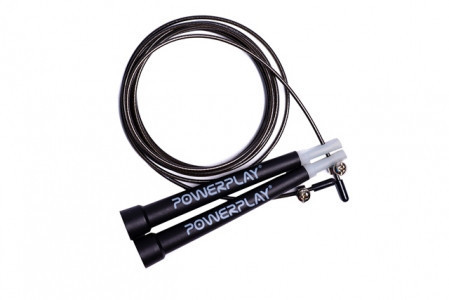 Скакалка швидкісна PowerPlay 4202 Ultra Speed Rope Чорна (2,9m.), фото №3