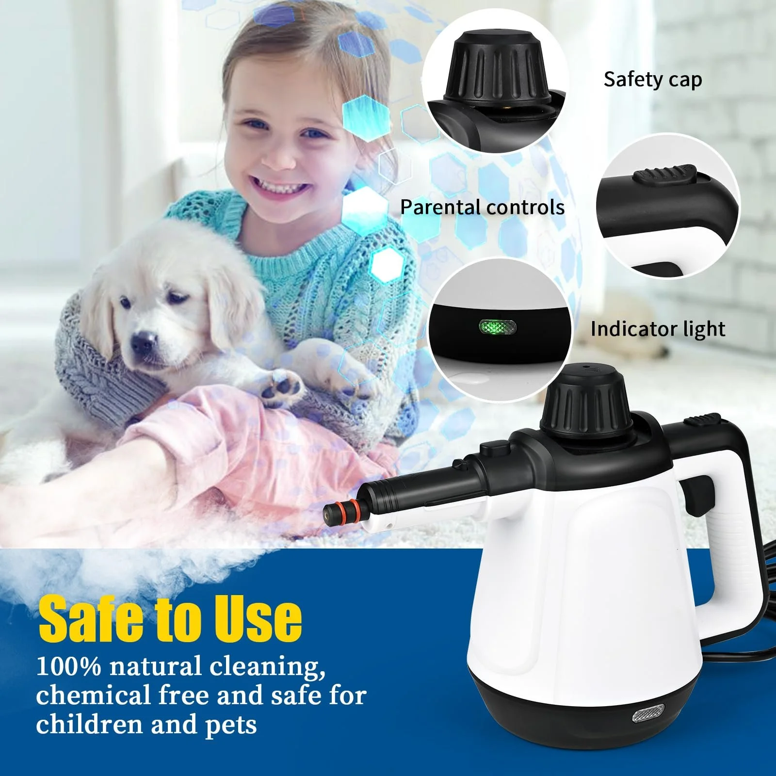 Пароочисник Dreamhigh 430 мл 1200 Вт 3,5 бар, фото №5 Пароочисник Dreamhigh 430 мл 1200 Вт 3,5 бар, фото №5