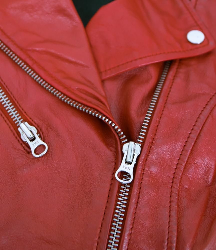 Куртка-косуха Otto Kern Жіноча зі шкіри ягняти Червона, фото №7