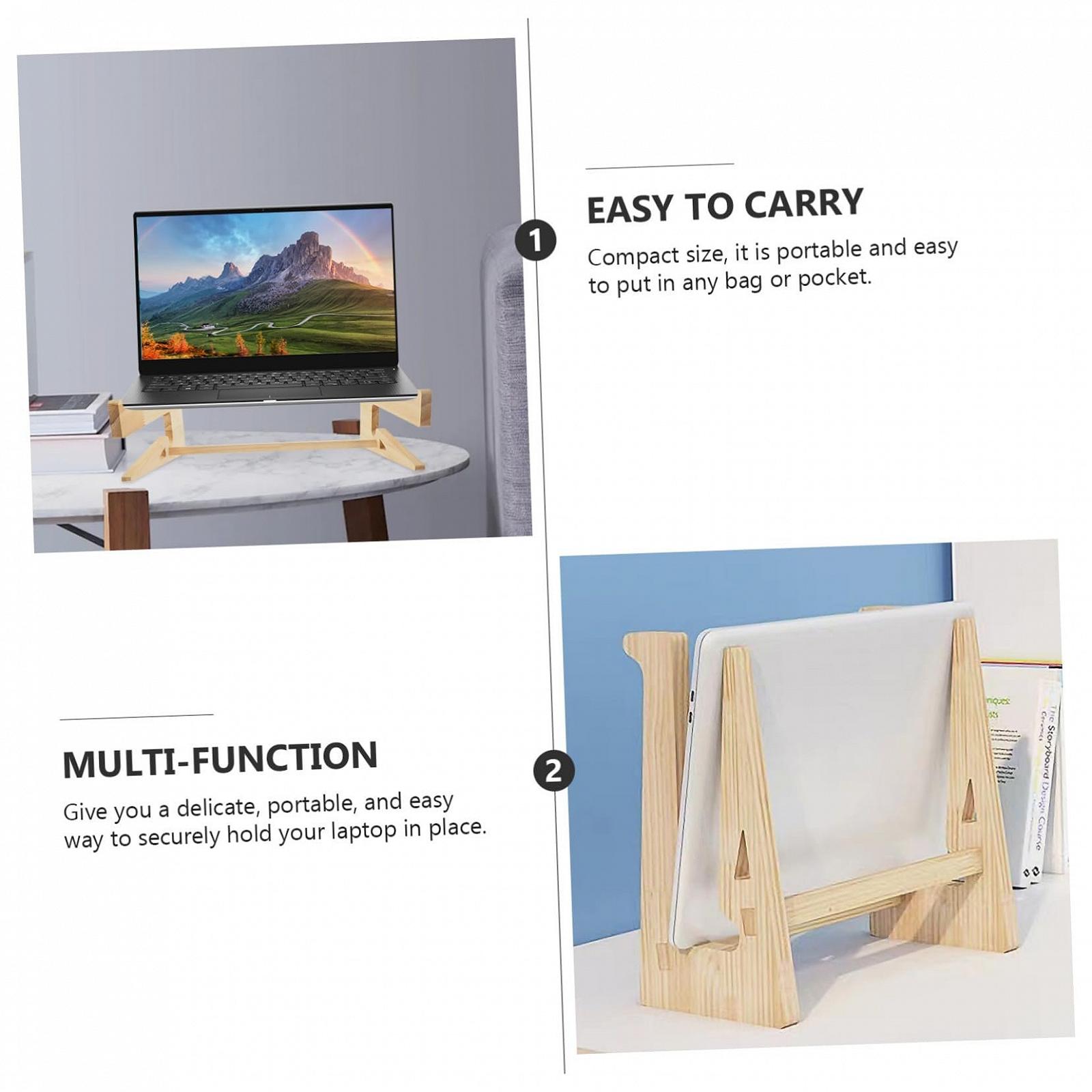 Подставка для ноутбука TEHAUX Деревянная Под наклоном Для вентиляции, фото №5