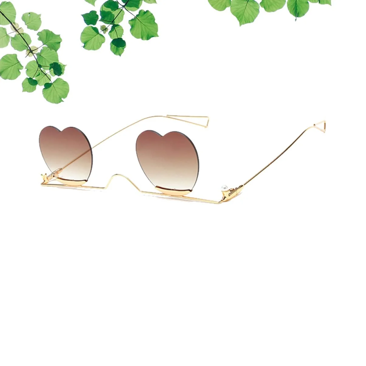 Сонцезахисні окуляри PACKOVE Метал Серце Кава Ретро стиль, фото №3