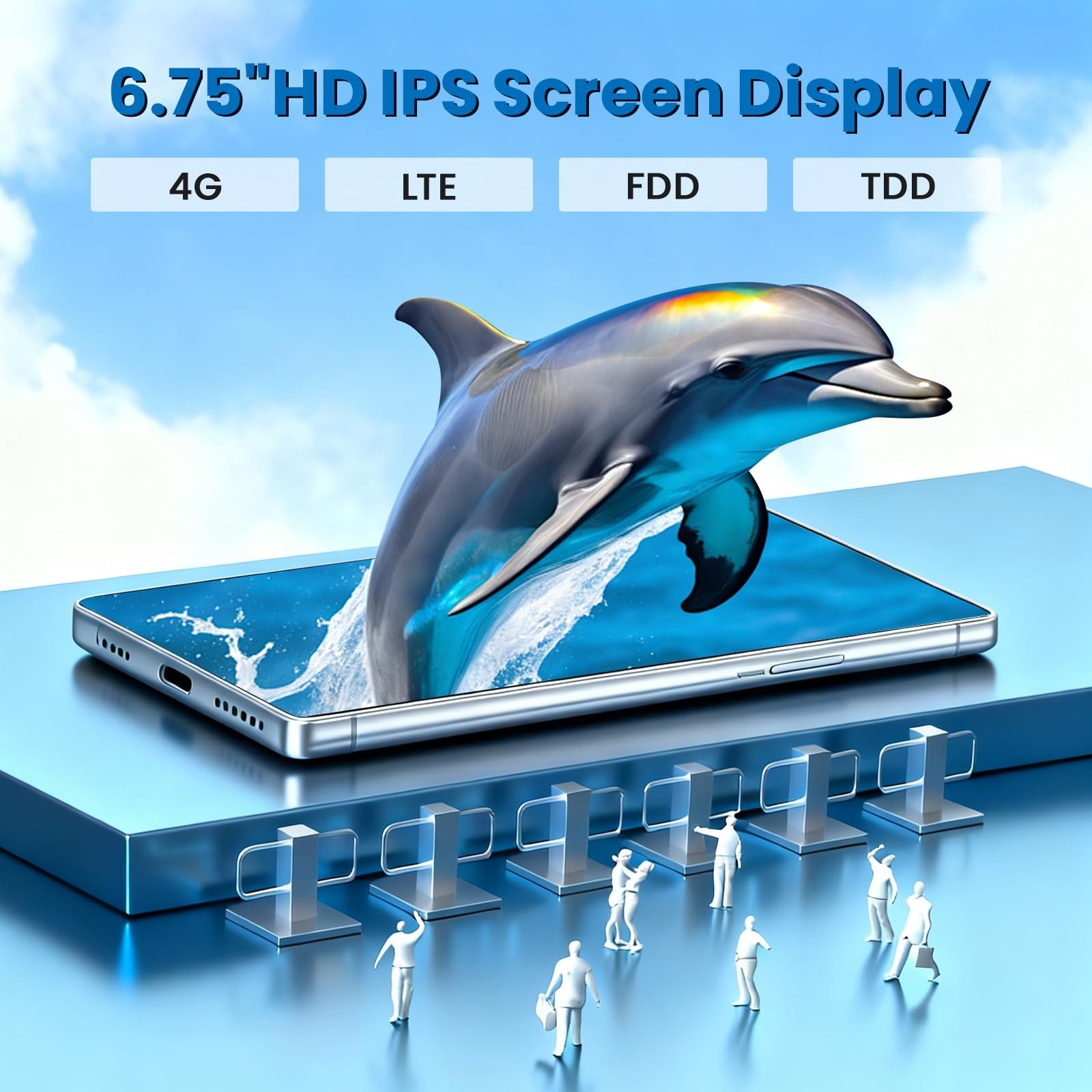Смартфон 4G LTE FDD TDD 3/64 ГБ 6.75" Android Металлическая рамка Dark, фото №7
