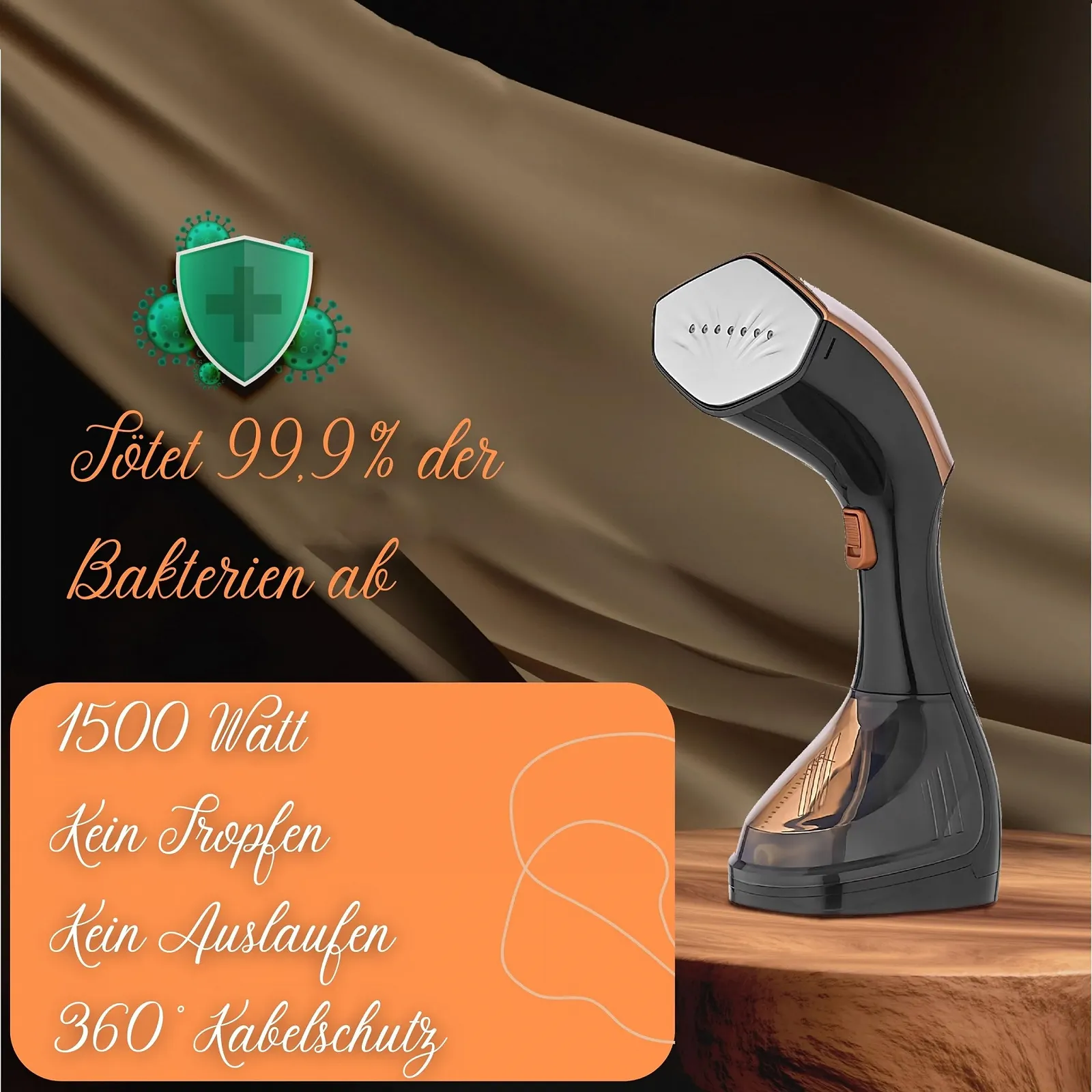 Отпариватель 1500 W 20 г/мин 230 мл портативный, фото №5