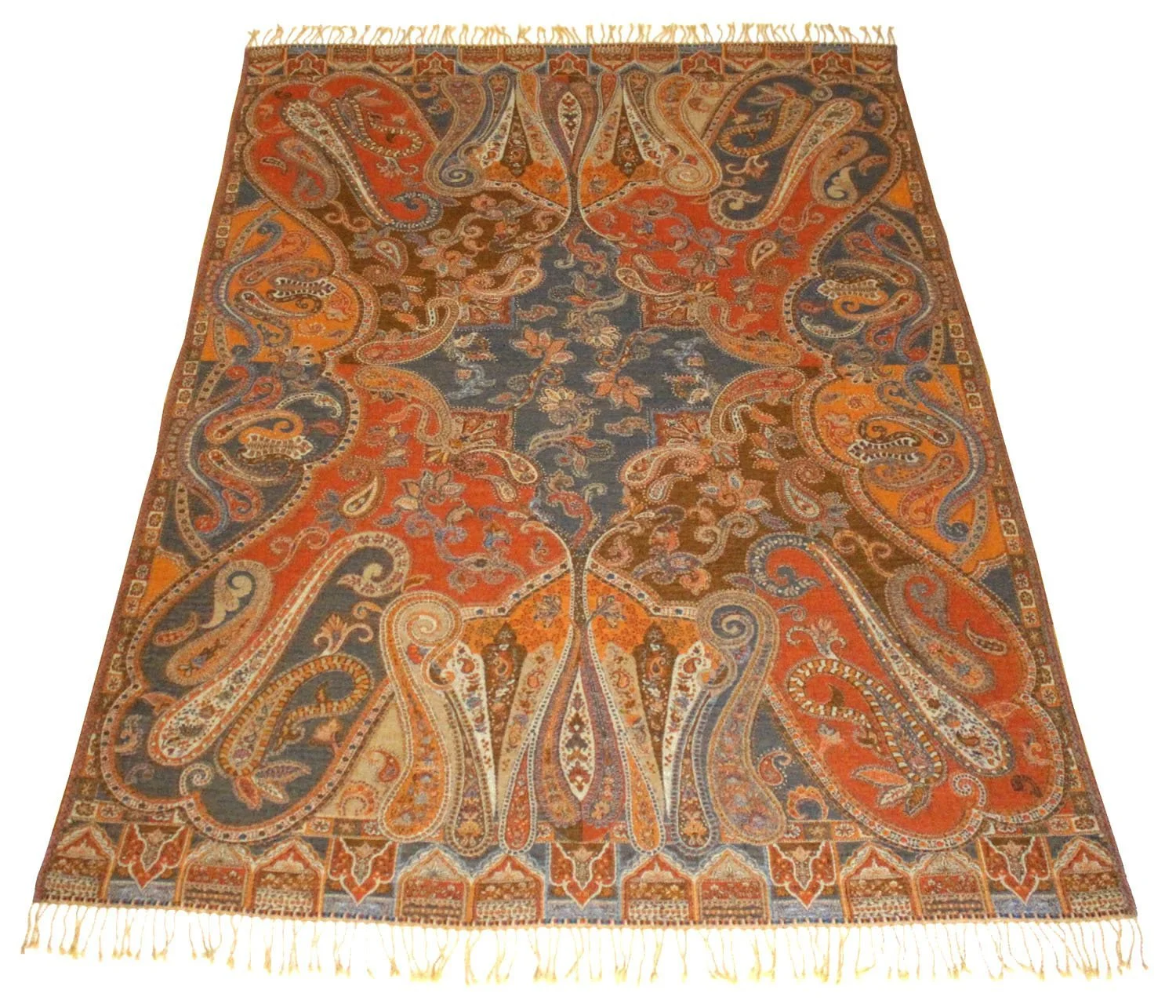 Покривало Lorenzo Cana Вовна Жакардовий Тканий візерунок Пейслі М'яка Покривало 100% Вовна Покривало для дивану, фото №1