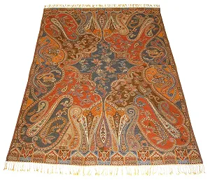 Покривало Lorenzo Cana Вовна Жакардовий Тканий візерунок Пейслі М'яка Покривало 100% Вовна Покривало для дивану - Фото 1