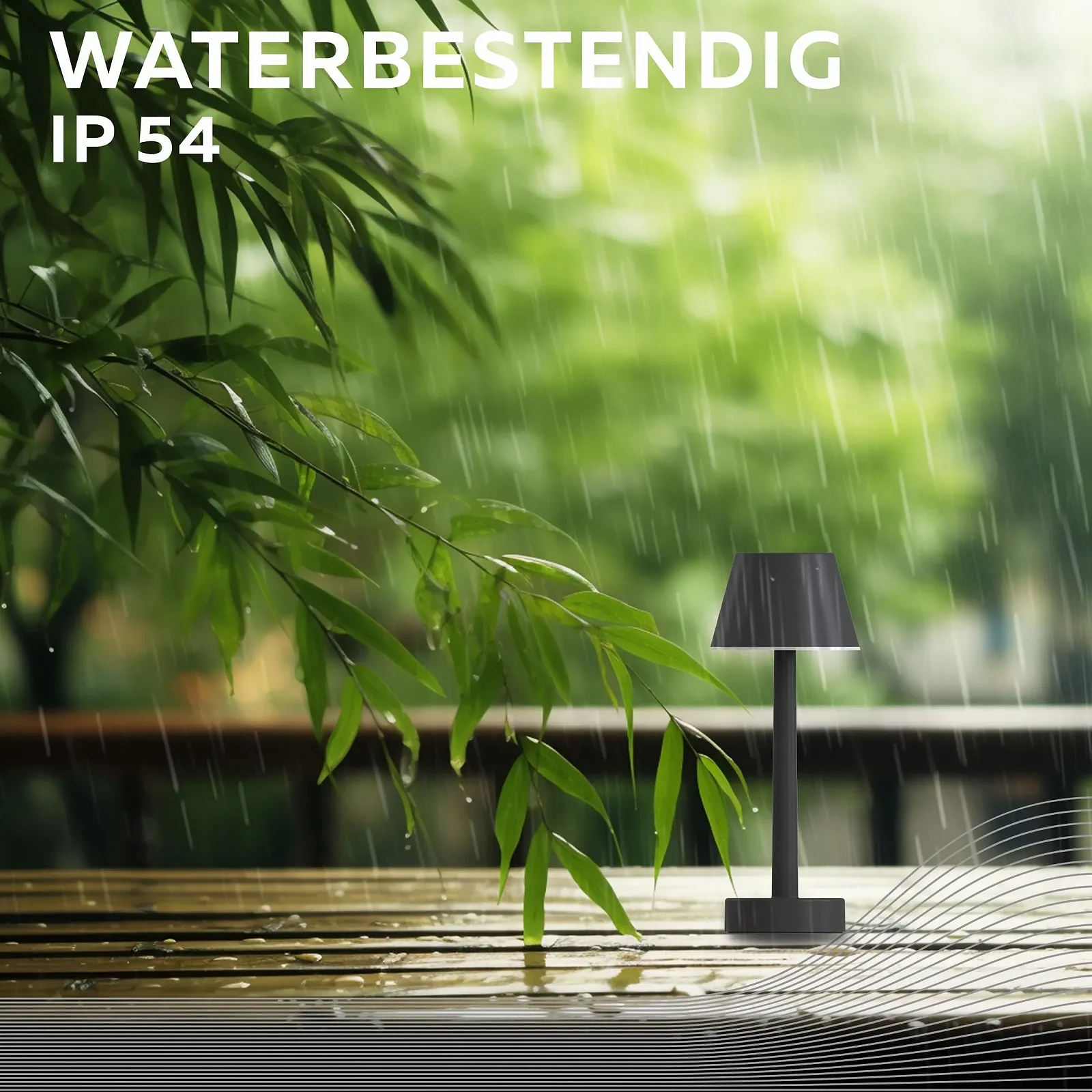 Настільна лампа CALEX Lucca Бездротова акумуляторна IP44 RGB Чорна (Набір із 2), фото №2