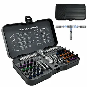 Набір викруток з тріскачкою 40 в 1 з магнітними бітами зі сталі S2 40 Нм - Фото 1